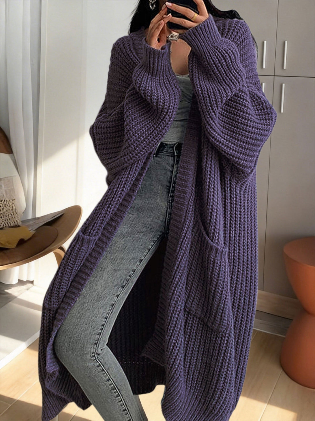 Isadora Linen Longline Cardigan Powder blue 8