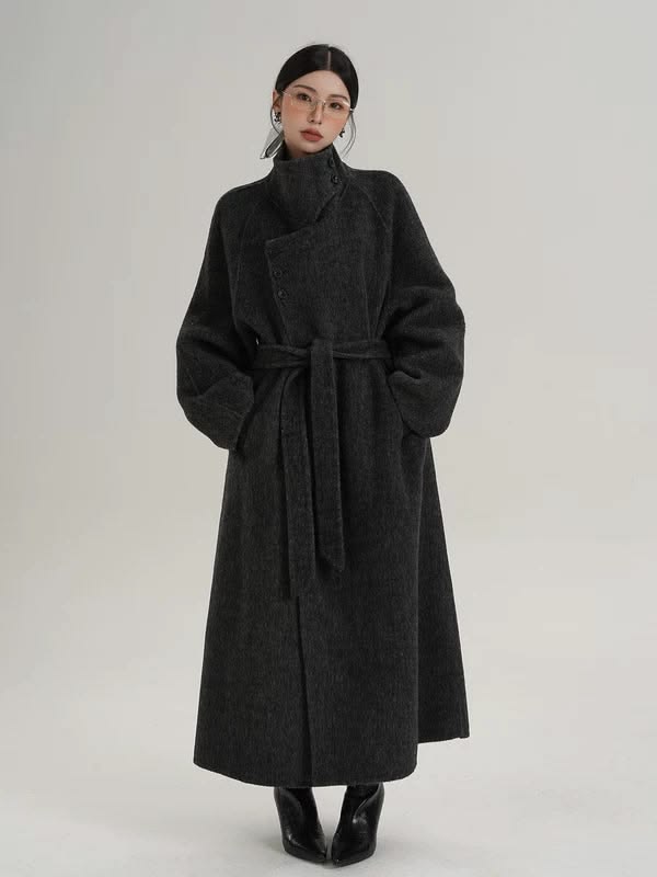 Arabella High-Neck Wool Coat Multi 1