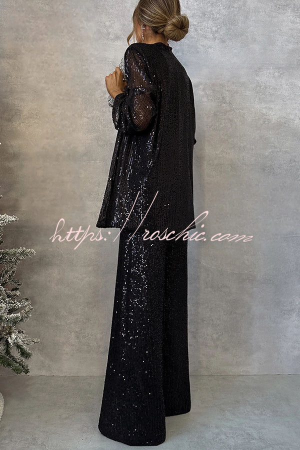Margot Sequin Wide Leg Pants Gold 5