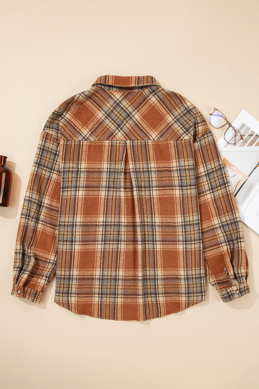 Alessia Plaid Shacket Dress Brown 2