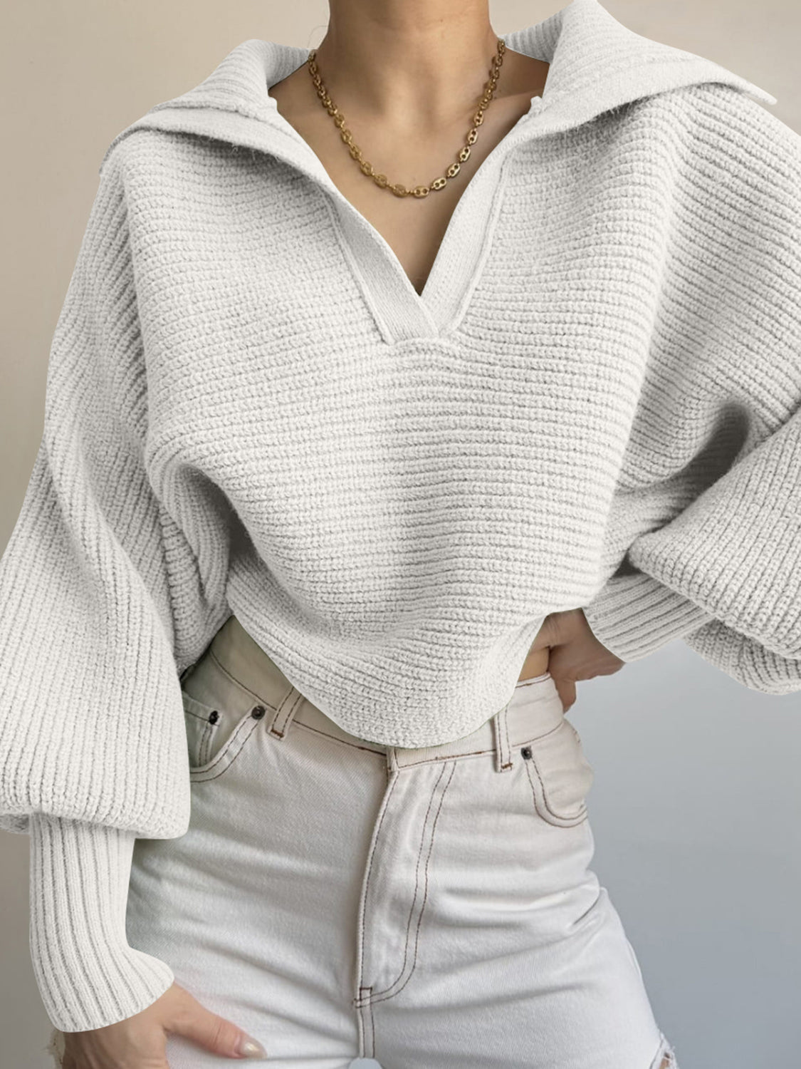 Margot Knit Sweater Dress Gray 7