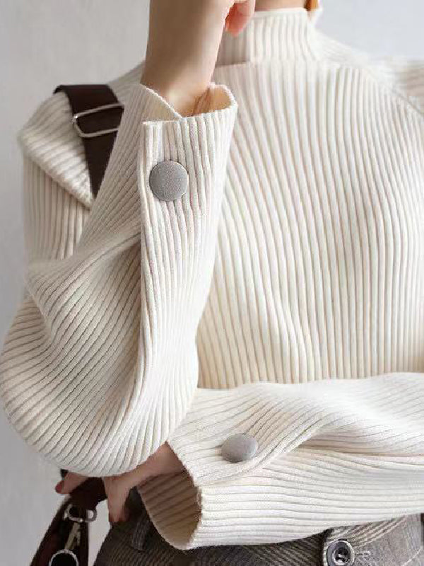 Margot Mock-Neck Sweater Dress KHAKI 1