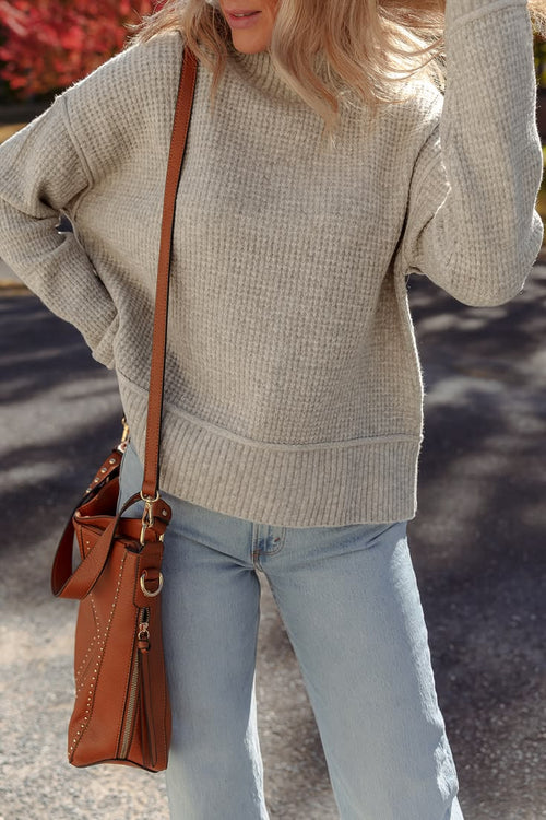 Helena Turtleneck Sweater in Gray Gray 1