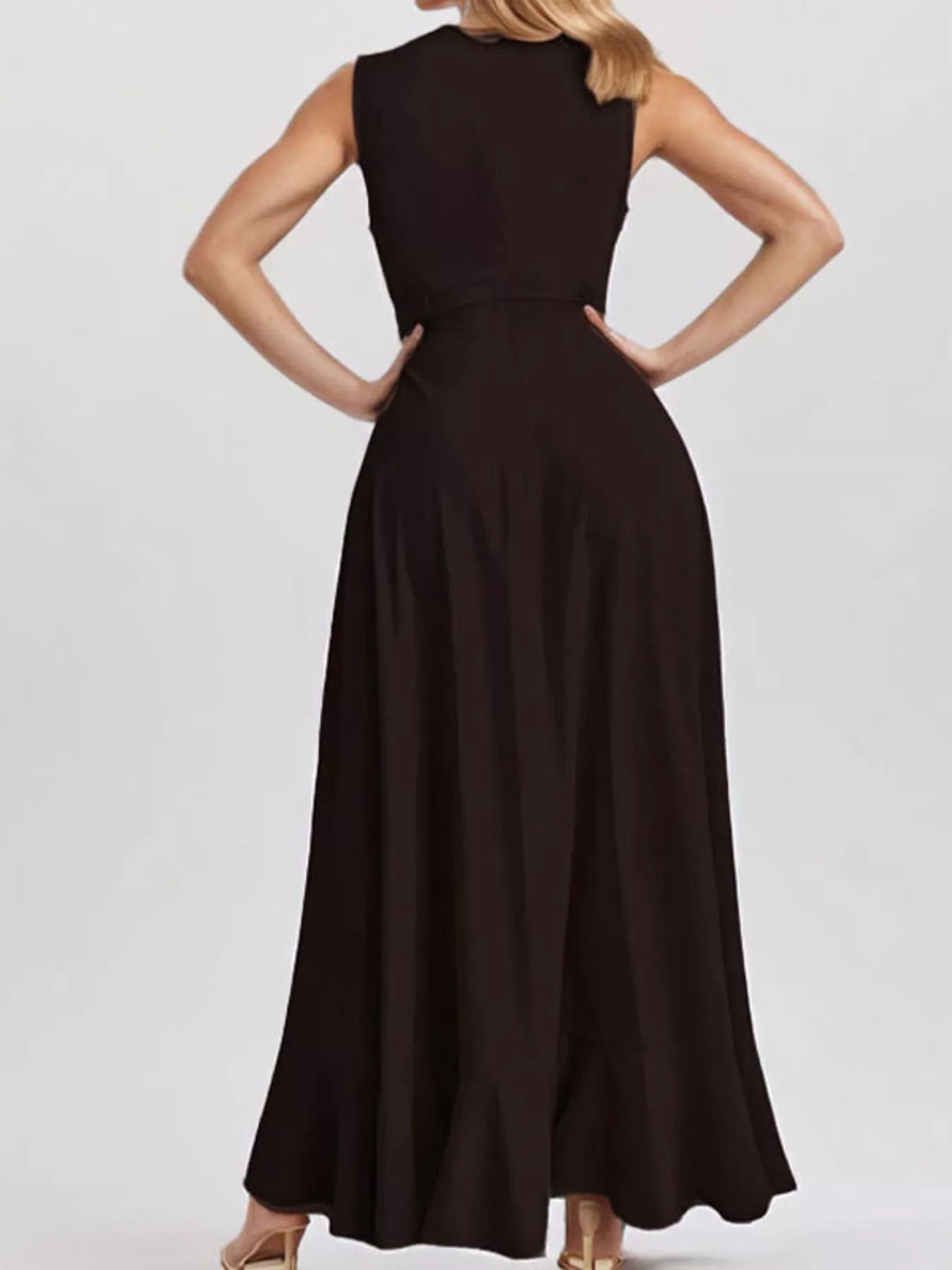 Ophelia Ruffled High-Low Maxi Dress Black 5