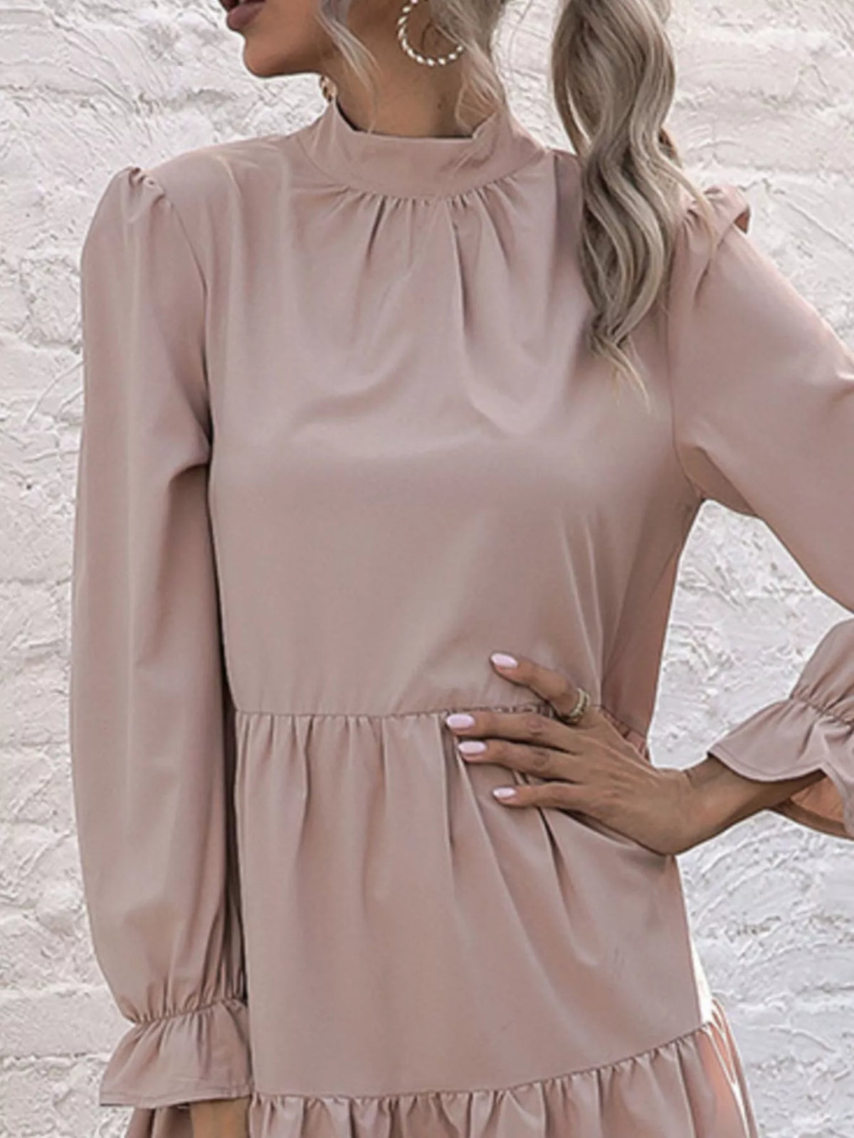 Valentina High-Low Flounce Dress in Sage Green 5