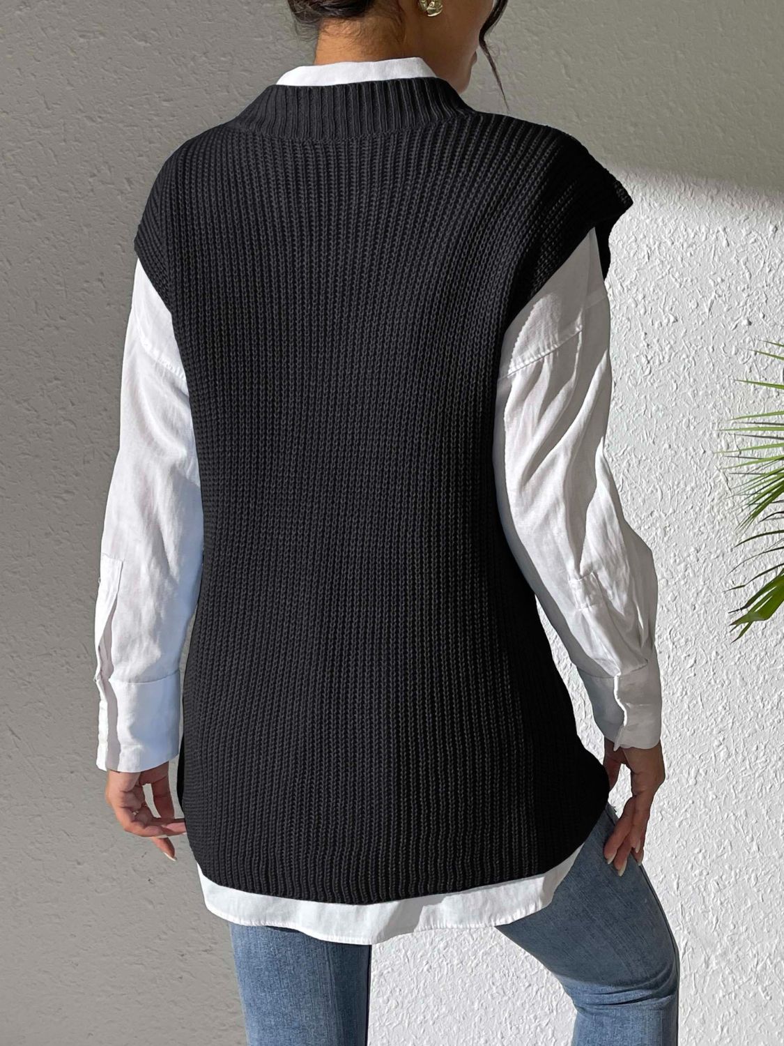 Margot V-Neck Sweater Vest in Light Blue Light Blue 8