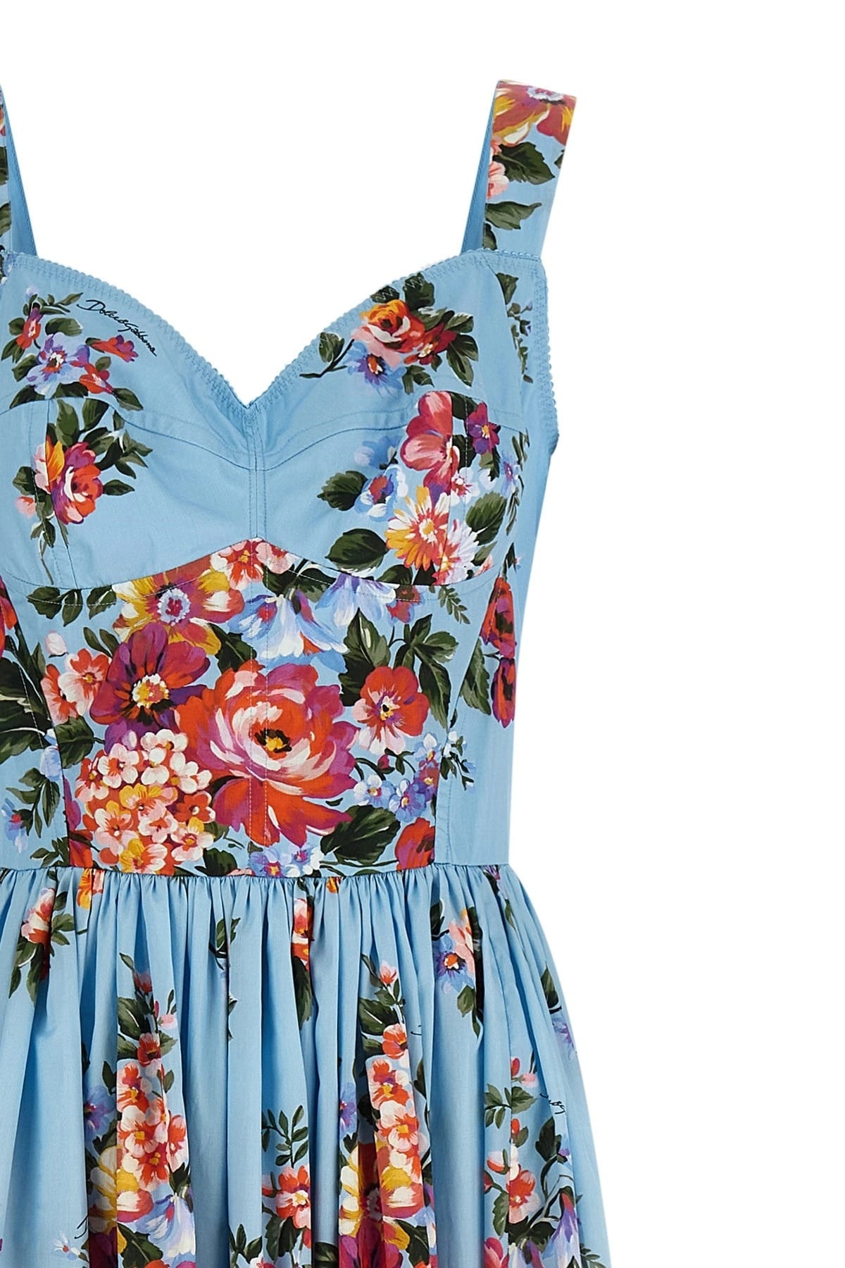 Greer Floral Midi Dress in Cerulean Blue 4
