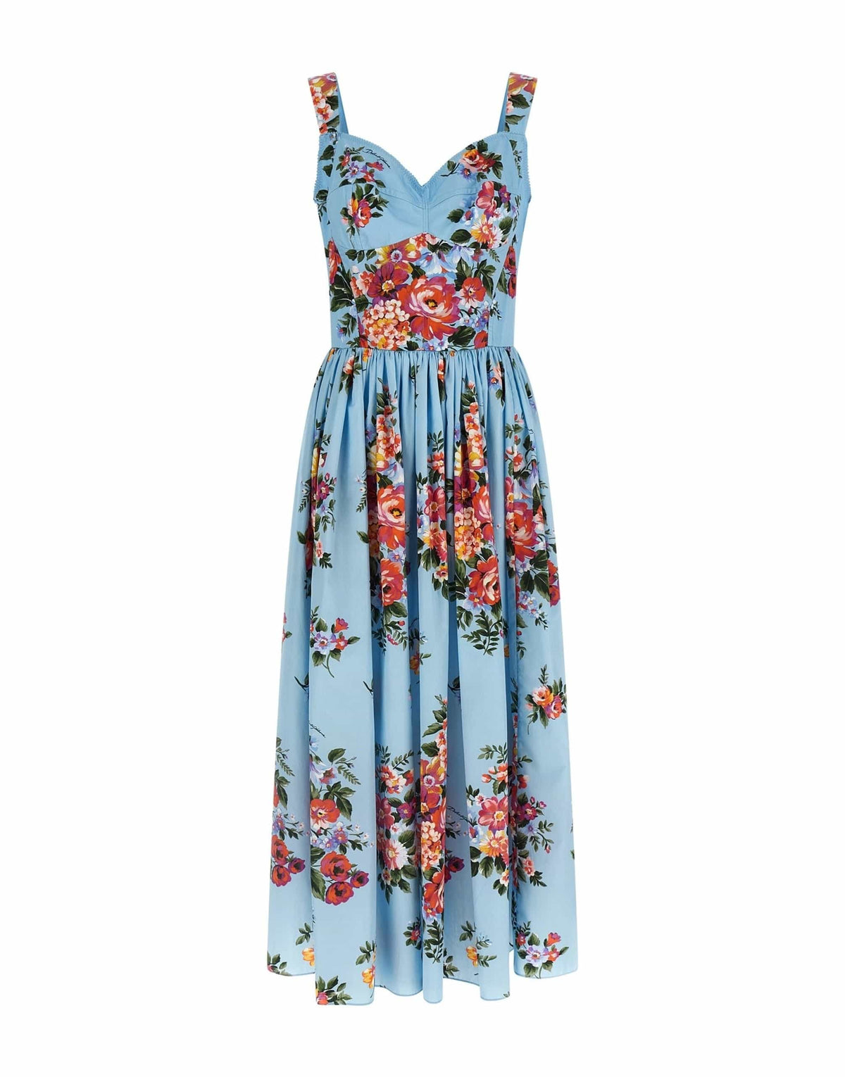 Greer Floral Midi Dress in Cerulean Blue 1