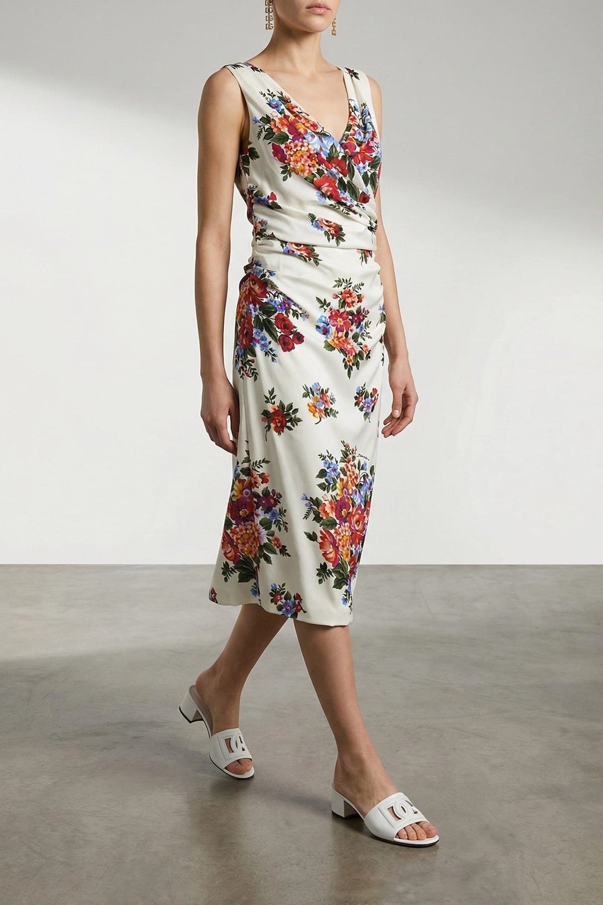 Greer Floral Midi Dress in Cerulean Blue 12