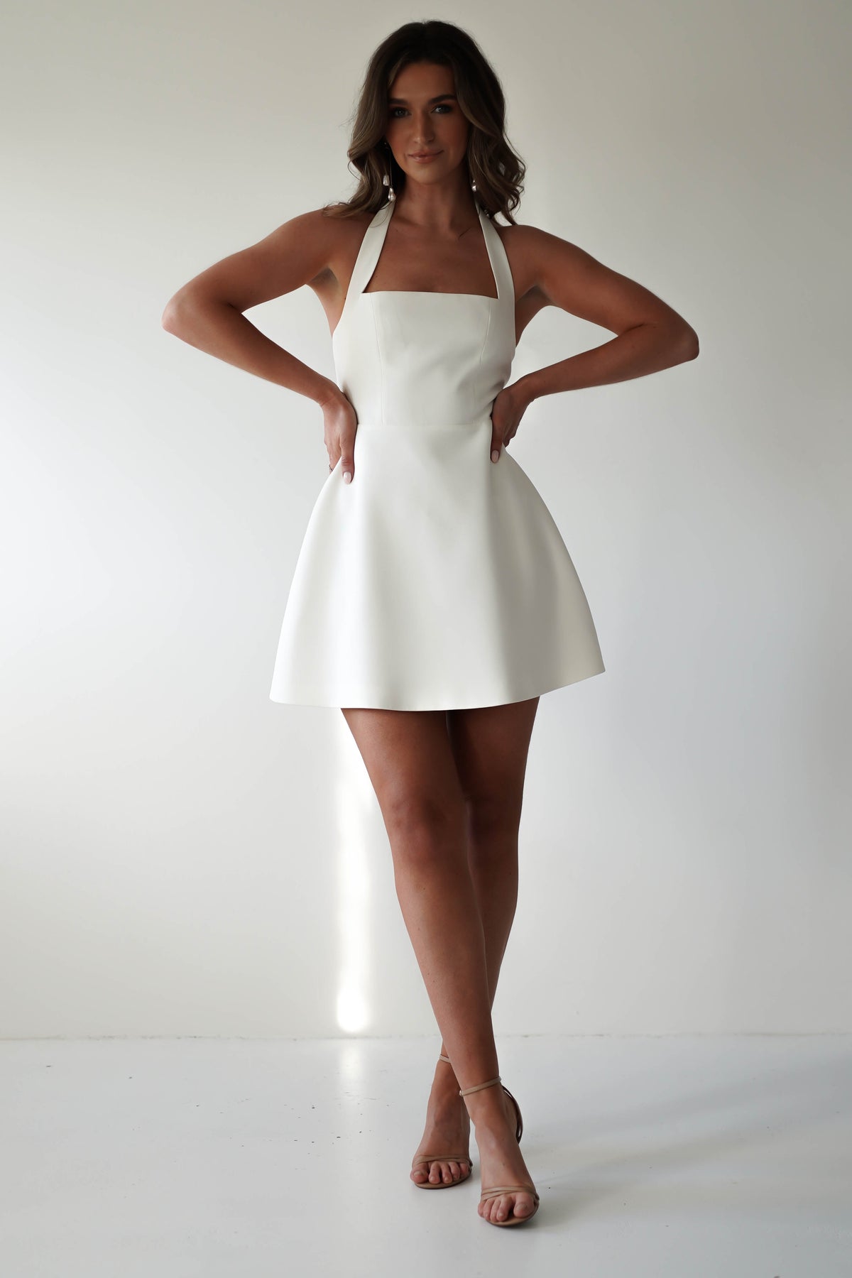 Juna Halterneck Mini Dress White 2