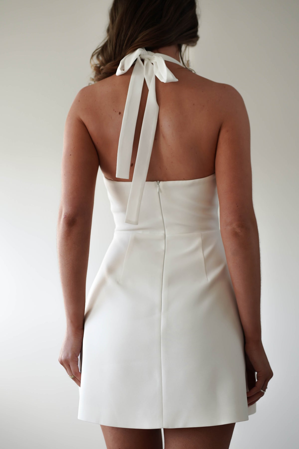 Juna Halterneck Mini Dress White 6