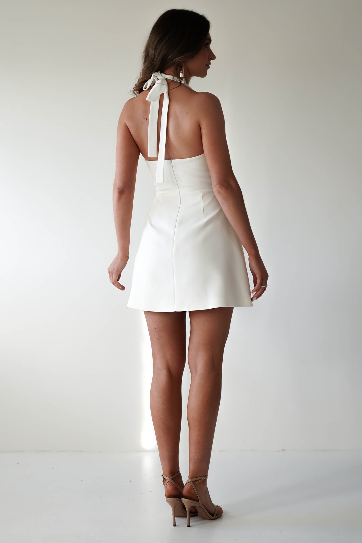 Juna Halterneck Mini Dress White 3