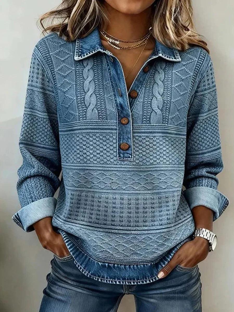 Cleo Vintage Blouse Blue 1