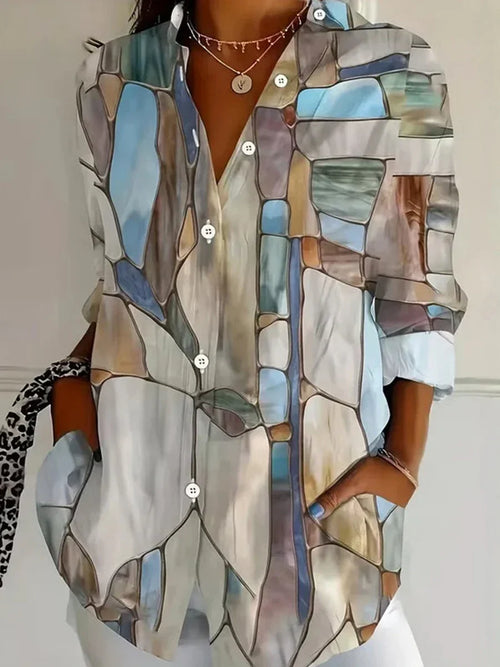 Romilly Geometric Print Shirt Dress Multicolor 1