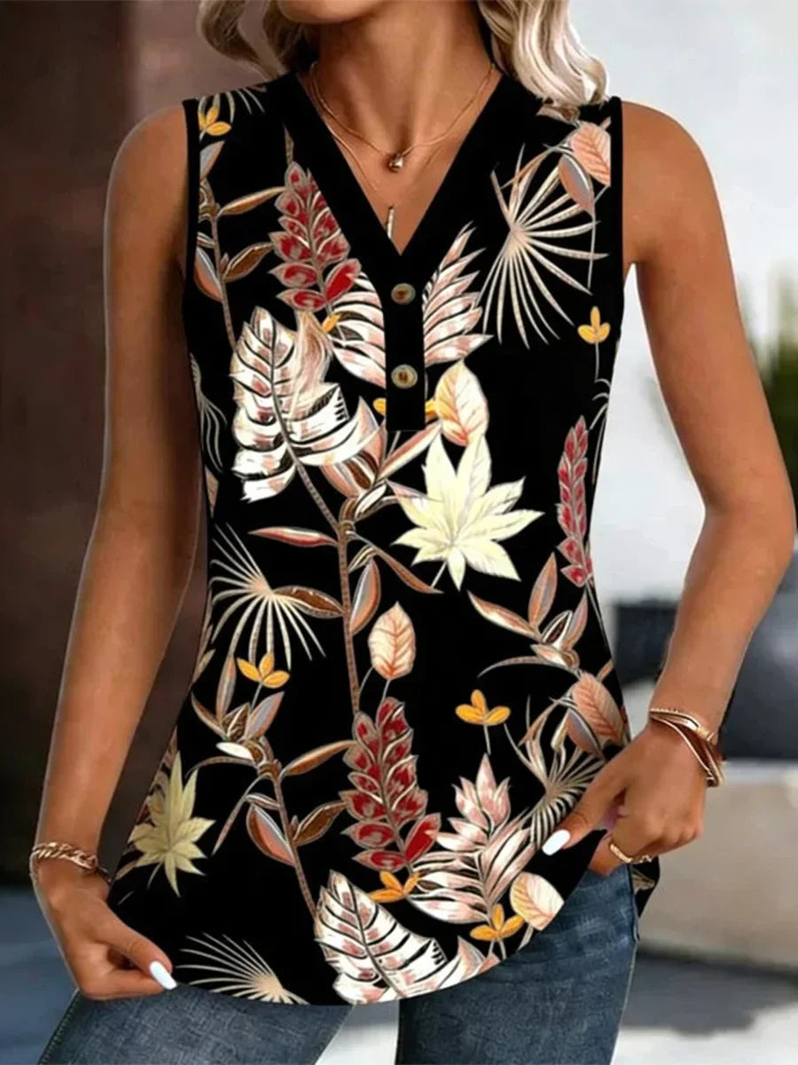 Faline Vintage Leaf Mini Dress Multi 6