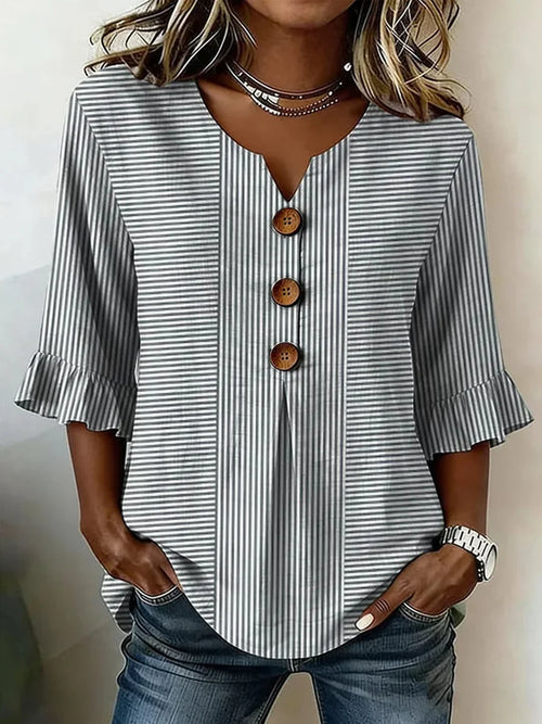 Juno Striped Blouse Gray 1