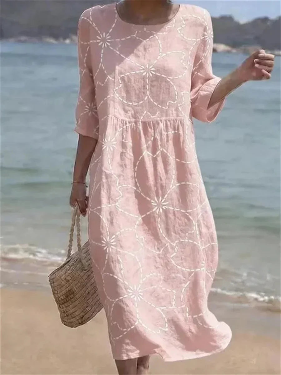 Margot Floral Midi Dress Pink 1
