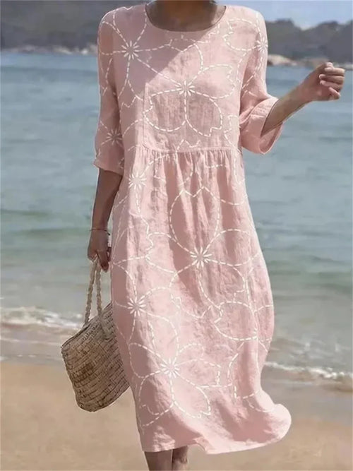 Margot Floral Midi Dress Pink 1