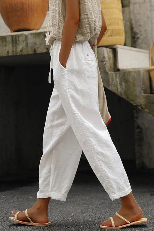 Seraphina Linen Trousers White 1