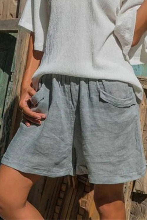 Alba Linen Shorts Gray 1