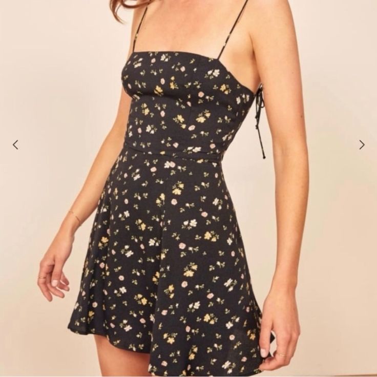 Bess Floral Mini Dress Black 1
