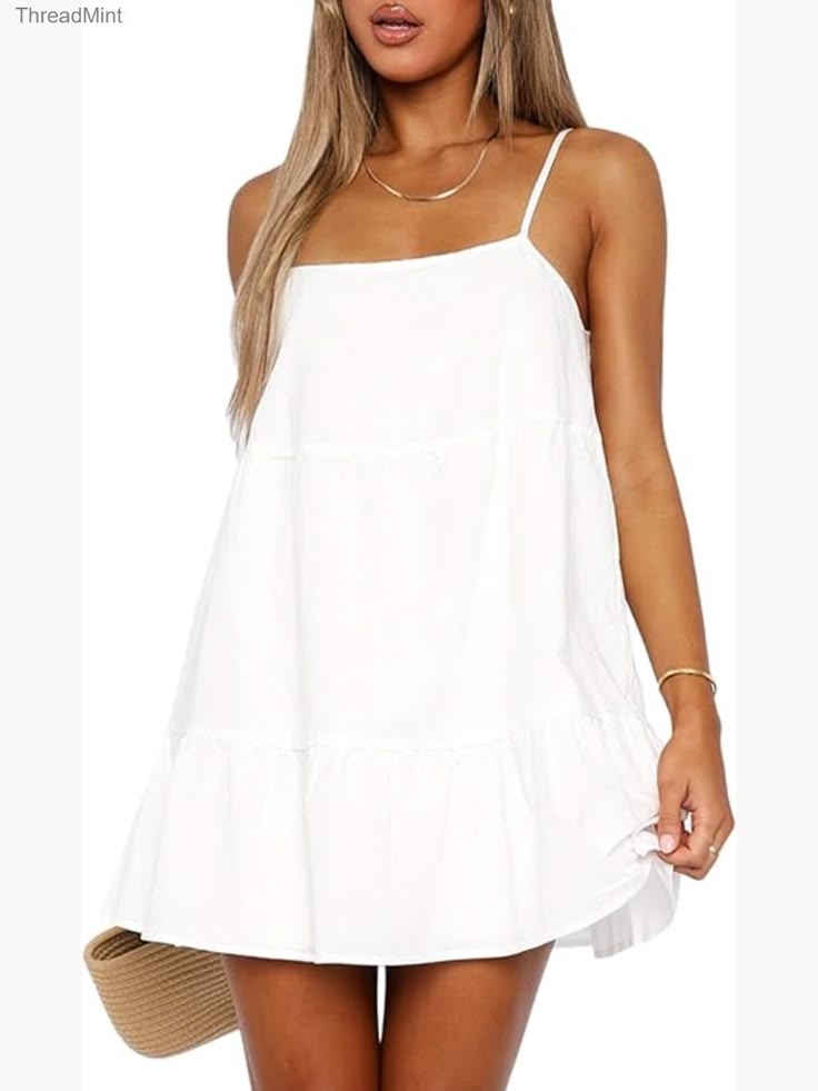 Delphine Ruffle Mini Dress White 1