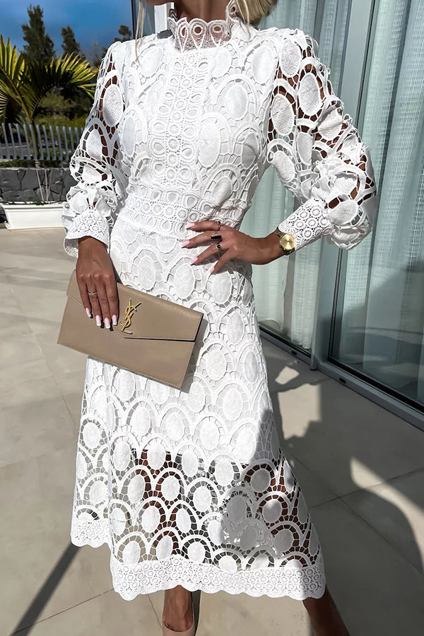 Arabella White Lace Dress Black 7
