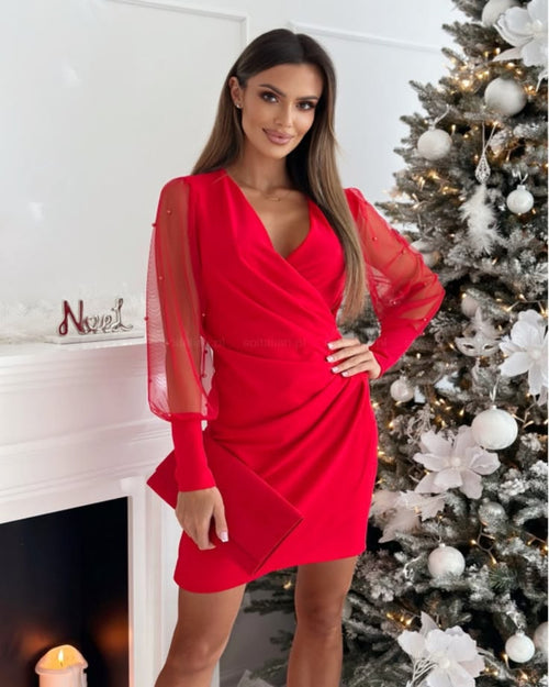 Margot Ruffle Midi Dress Red 1