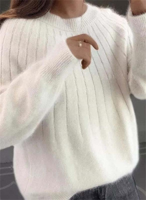 Margot Cashmere Knit Sweater White 2
