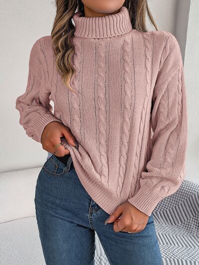 Margot Turtleneck Sweater in Dusty Pink Black Forest 1