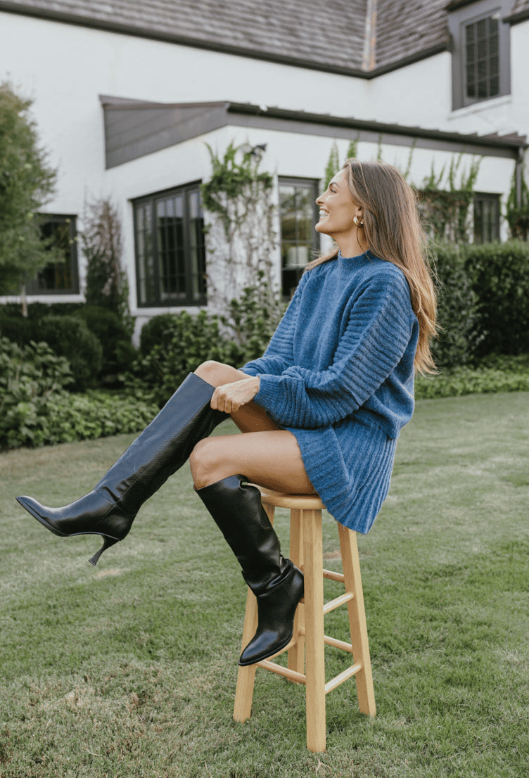Margot Pleated Knit Two-Piece Navy 3