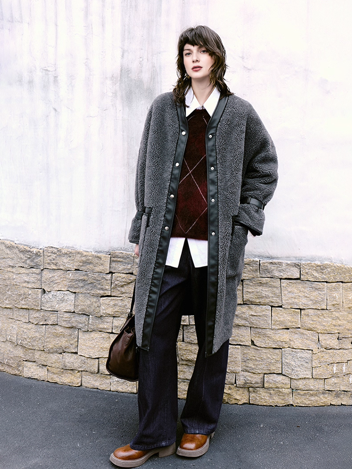 Halcyon Cashmere Diamond Knit Roasted Cedar 7