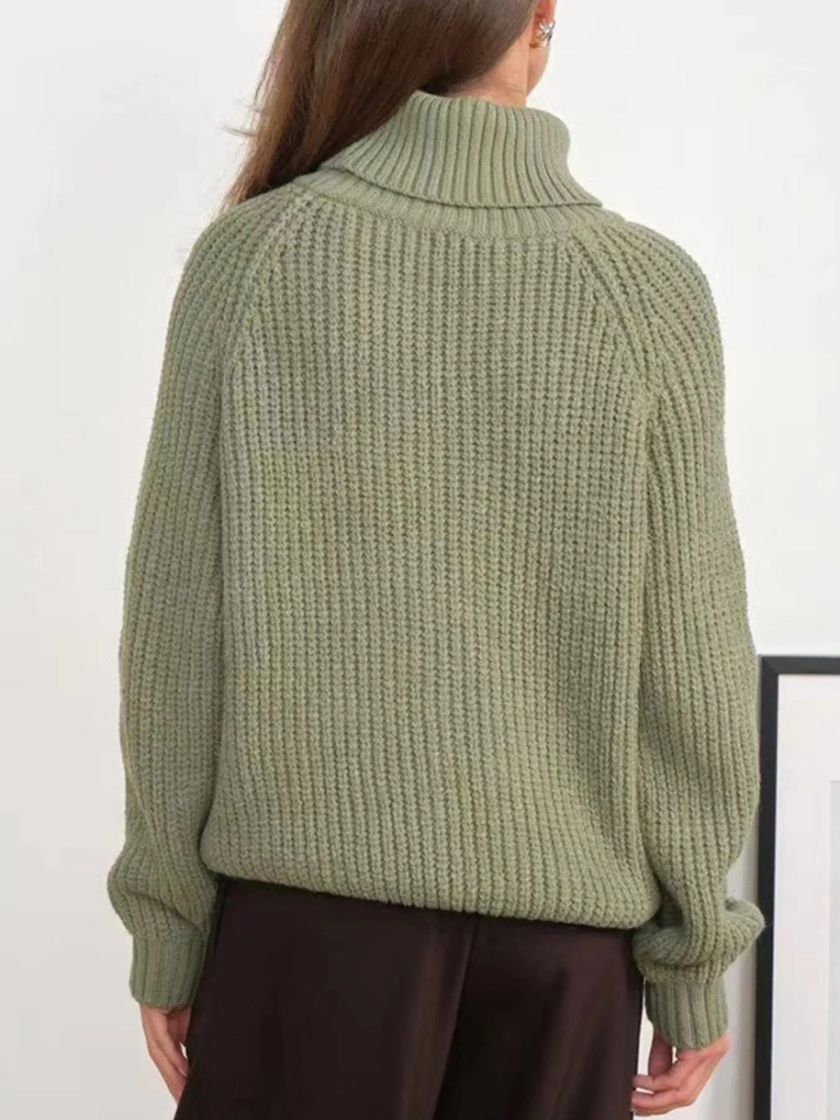 Violet Turtleneck Sweater Green 2