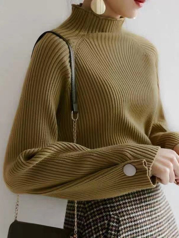 Margot Mock-Neck Sweater Dress GREEN 2
