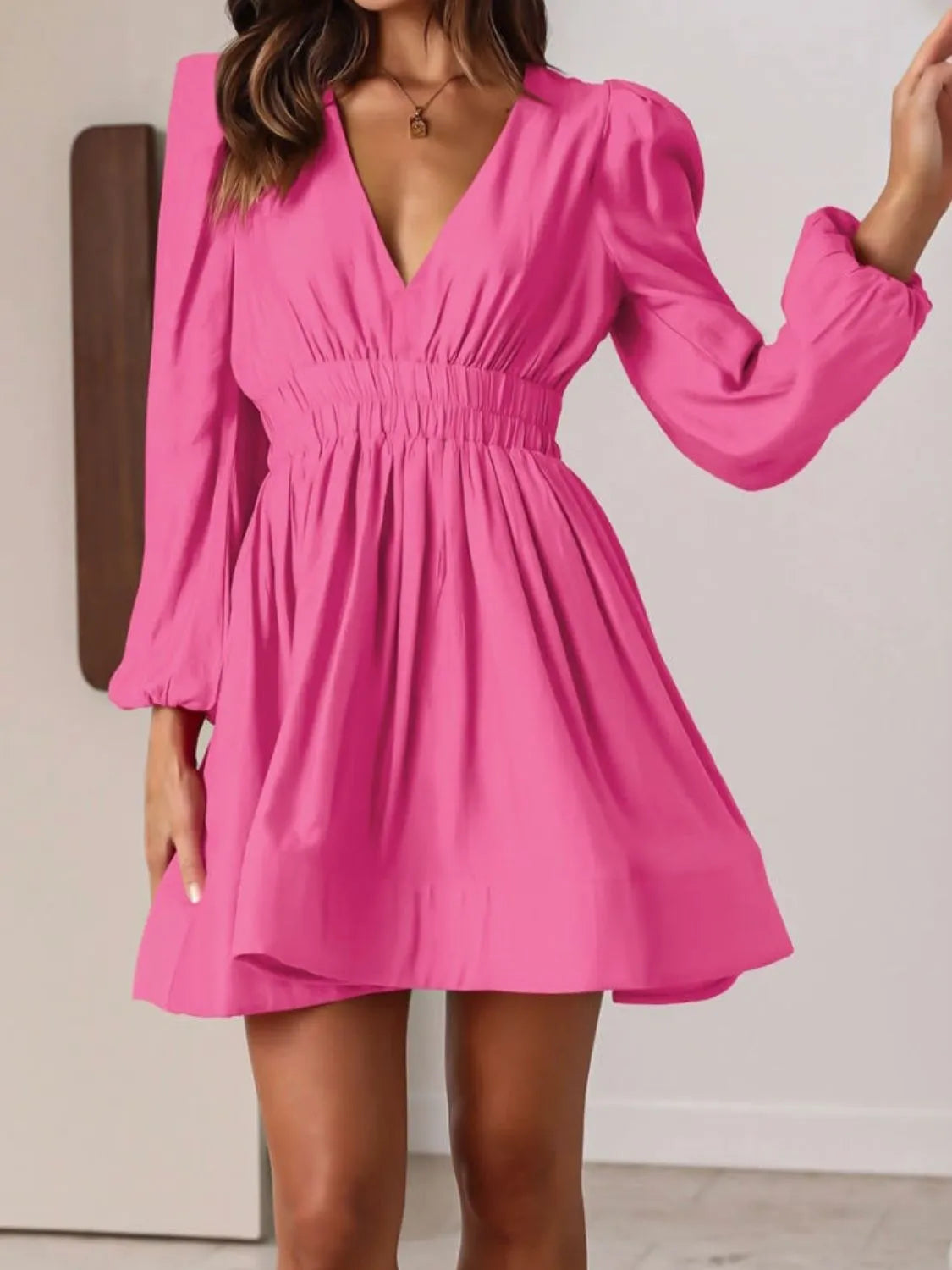 Violetta Ruched V-Neck Dress Multi 25