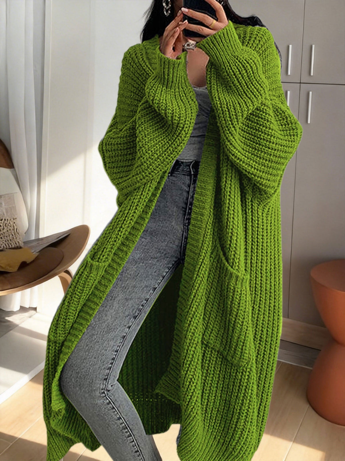 Isadora Linen Longline Cardigan Violet Blue 1