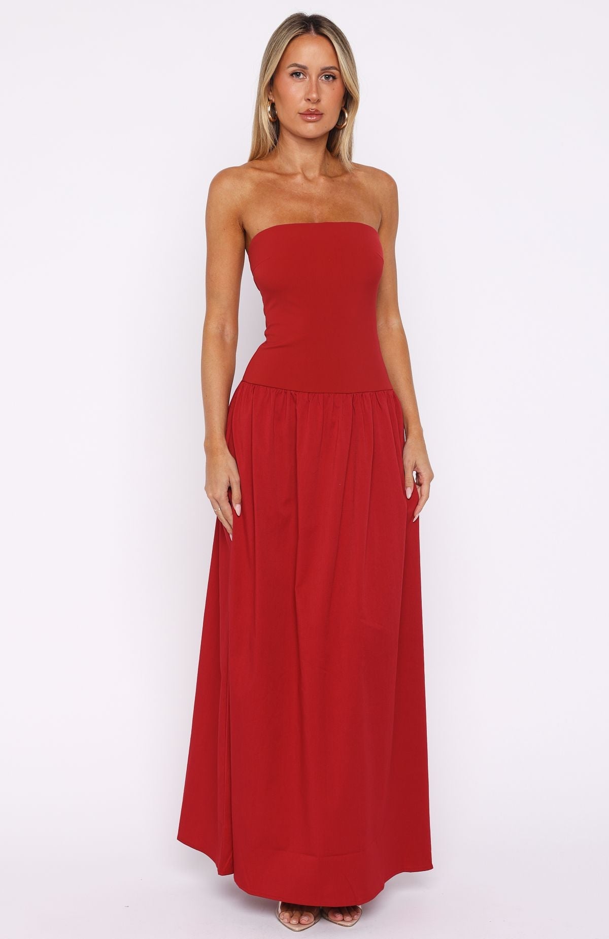 Valentina Silk Maxi Dress in Burgundy 7