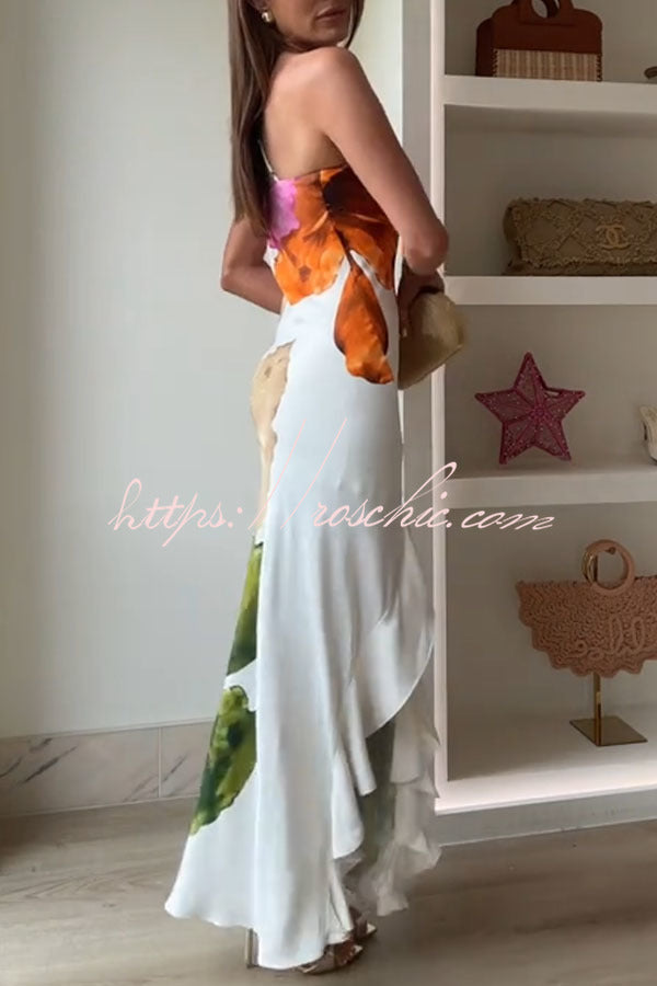 Margot Floral One-Shoulder Maxi Dress White 5