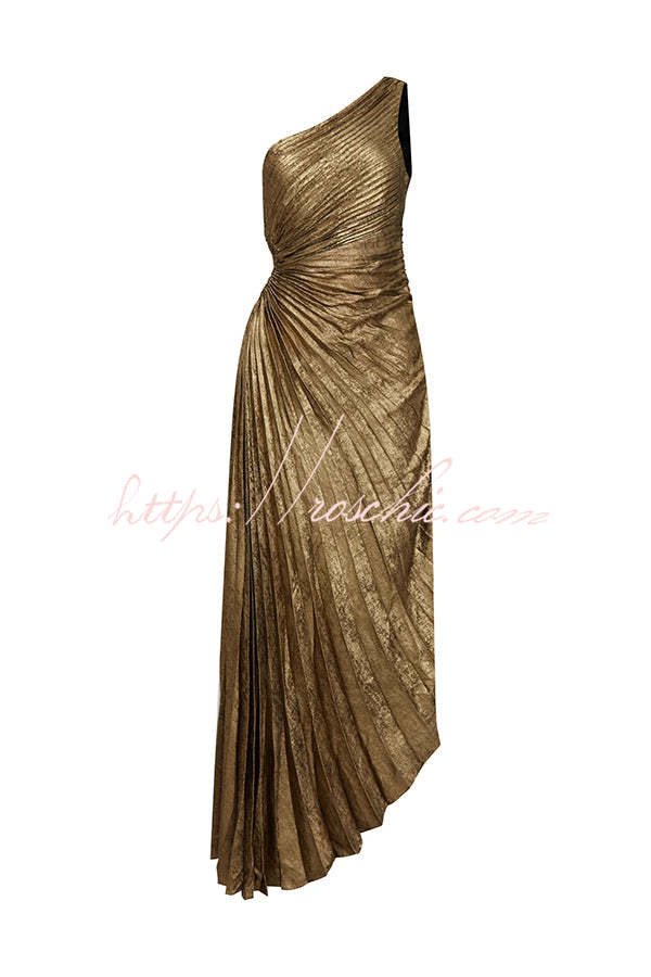 Valentina Metallic Maxi Dress Gold 5