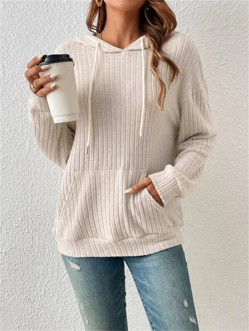 Womens Casual Pocket Hoodie Long Sleeve Fashion Pullover Hooded Top Sweatshirt Multi 1