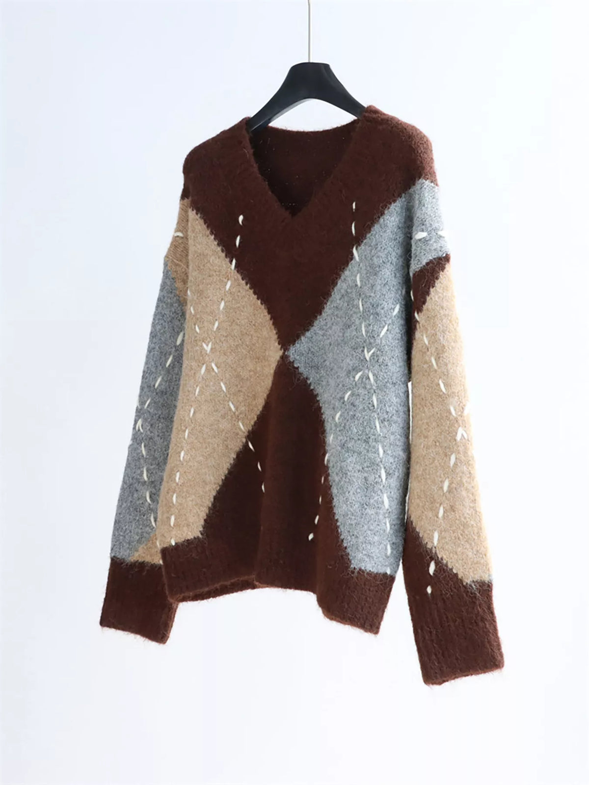 Margot Argyle Knit Sweater Dress Multi 15