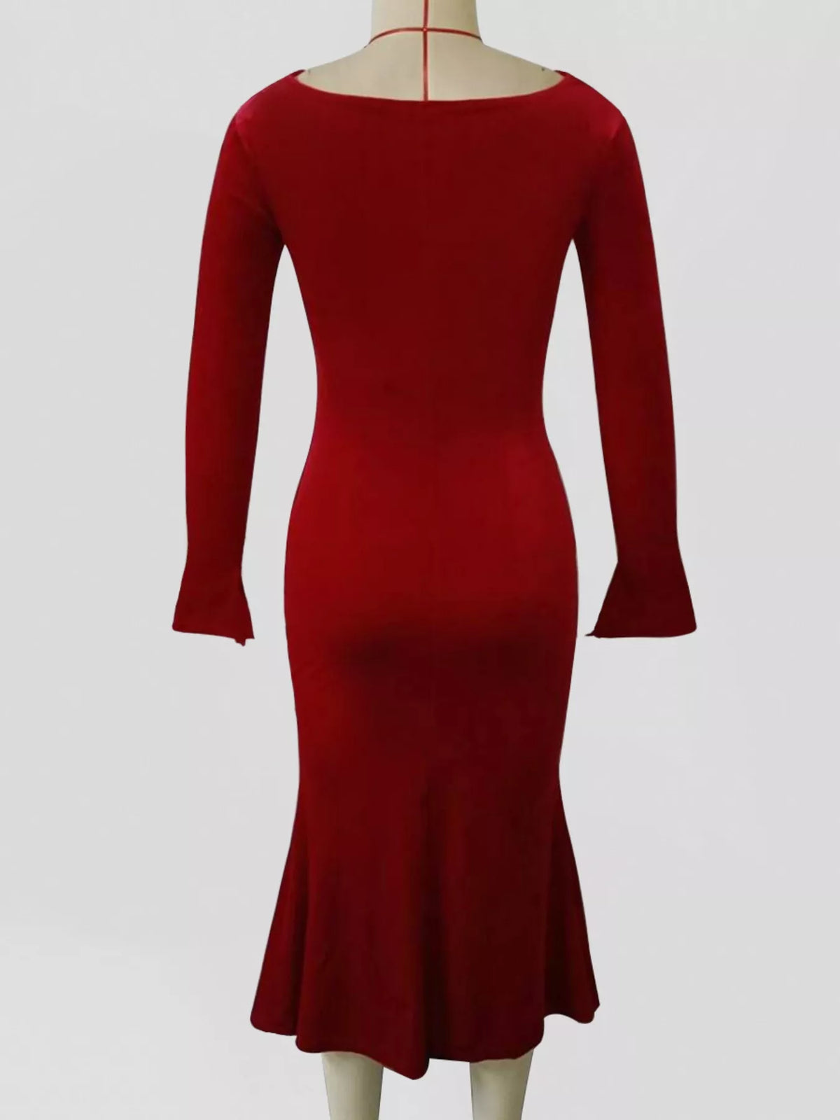 Margot Velvet Midi Dress Burgundy 8