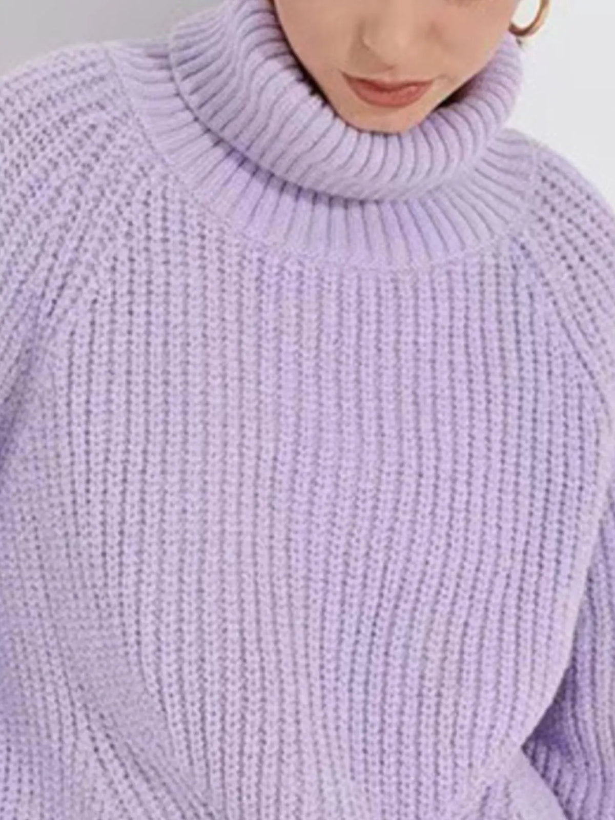 Violet Turtleneck Sweater Light Purple 9