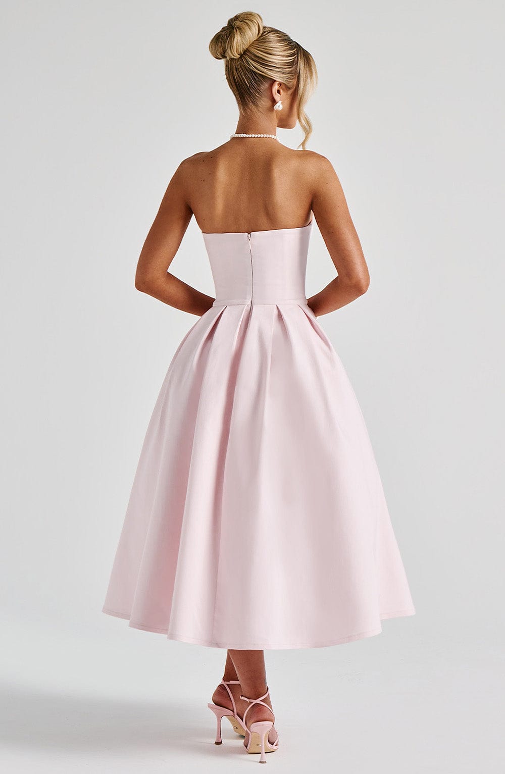 Edith Polka Dot Midi Dress Blush 3