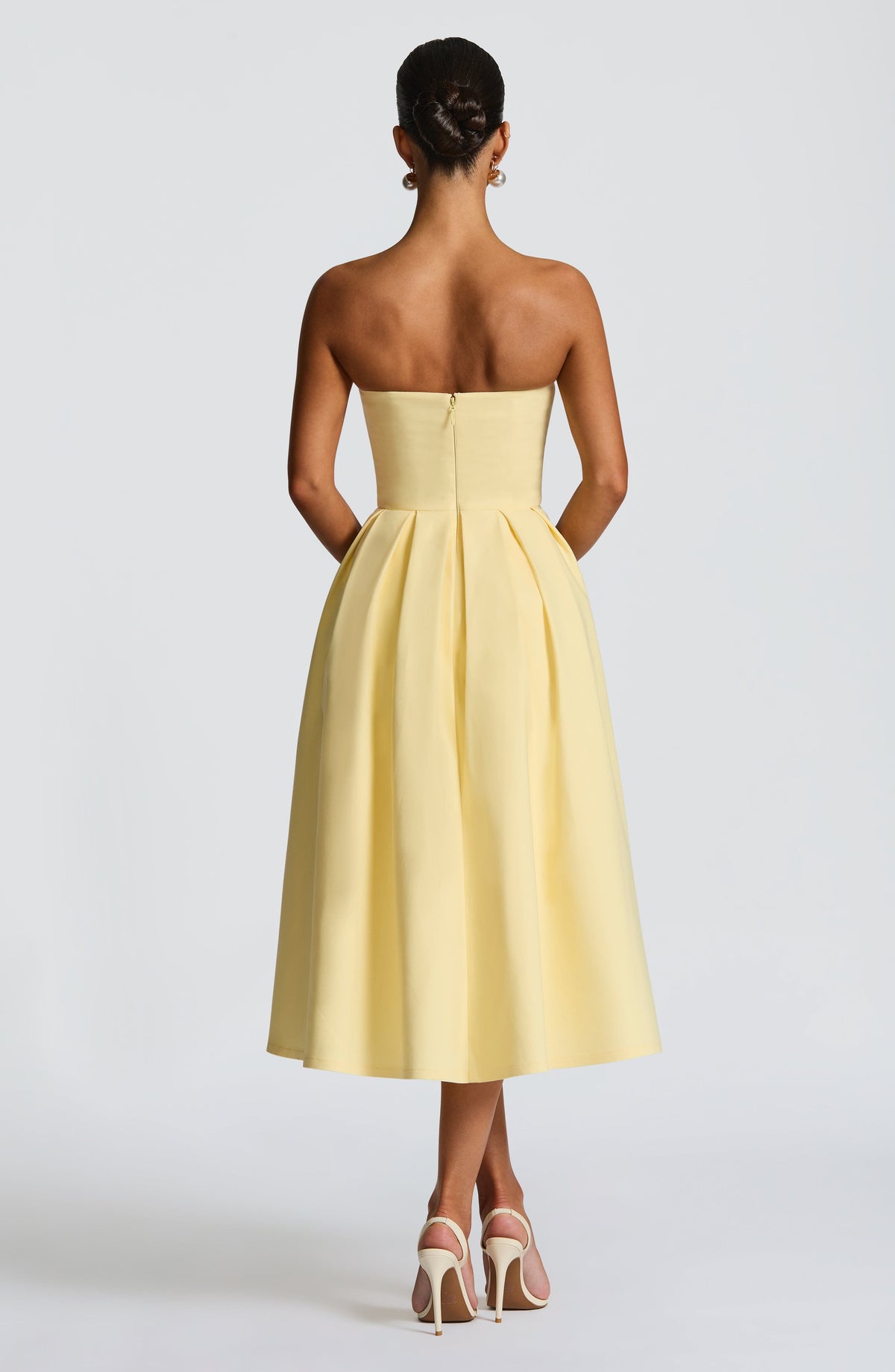 Edith Polka Dot Midi Dress Lemon 3