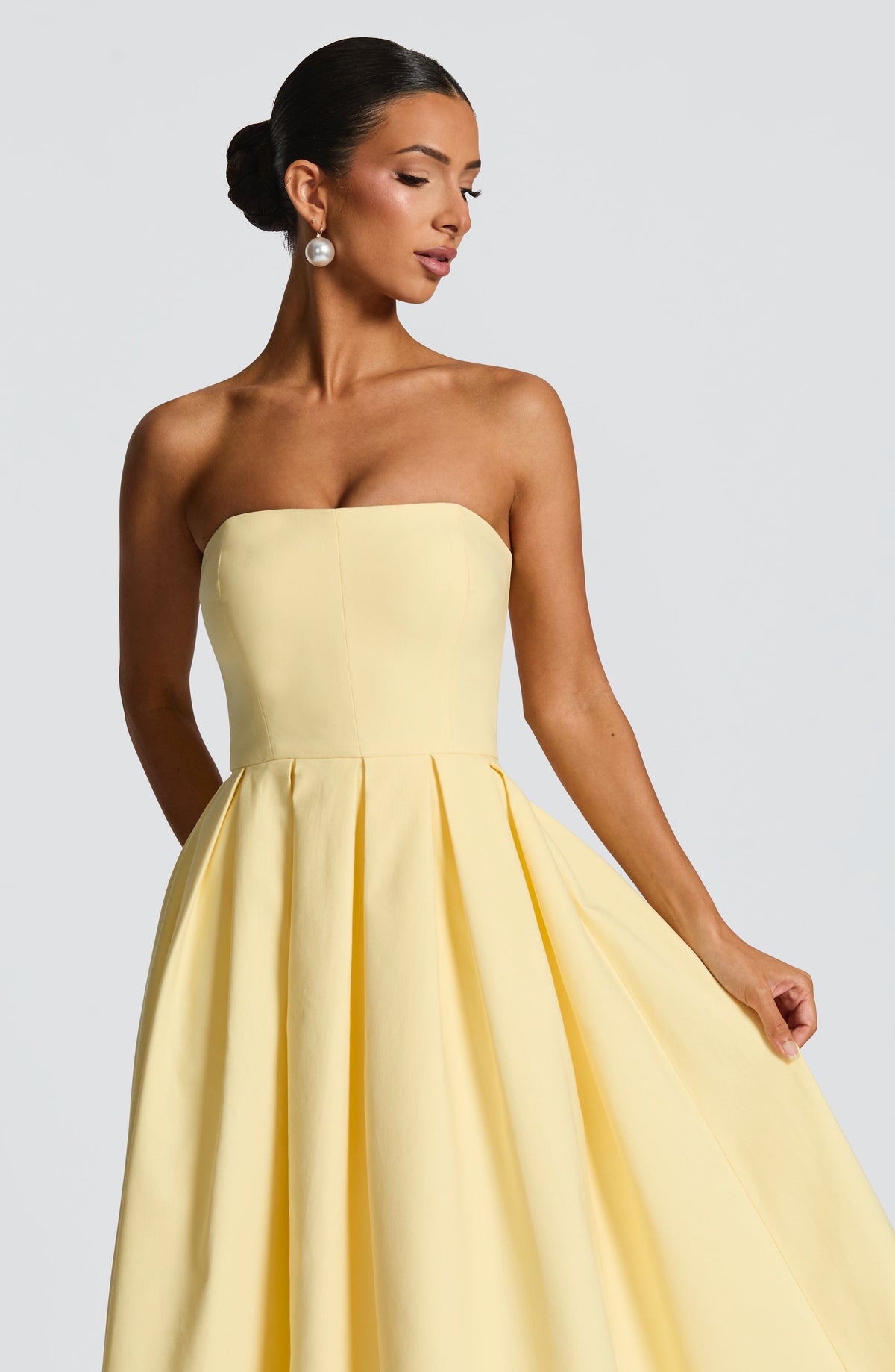 Edith Polka Dot Midi Dress Lemon 4