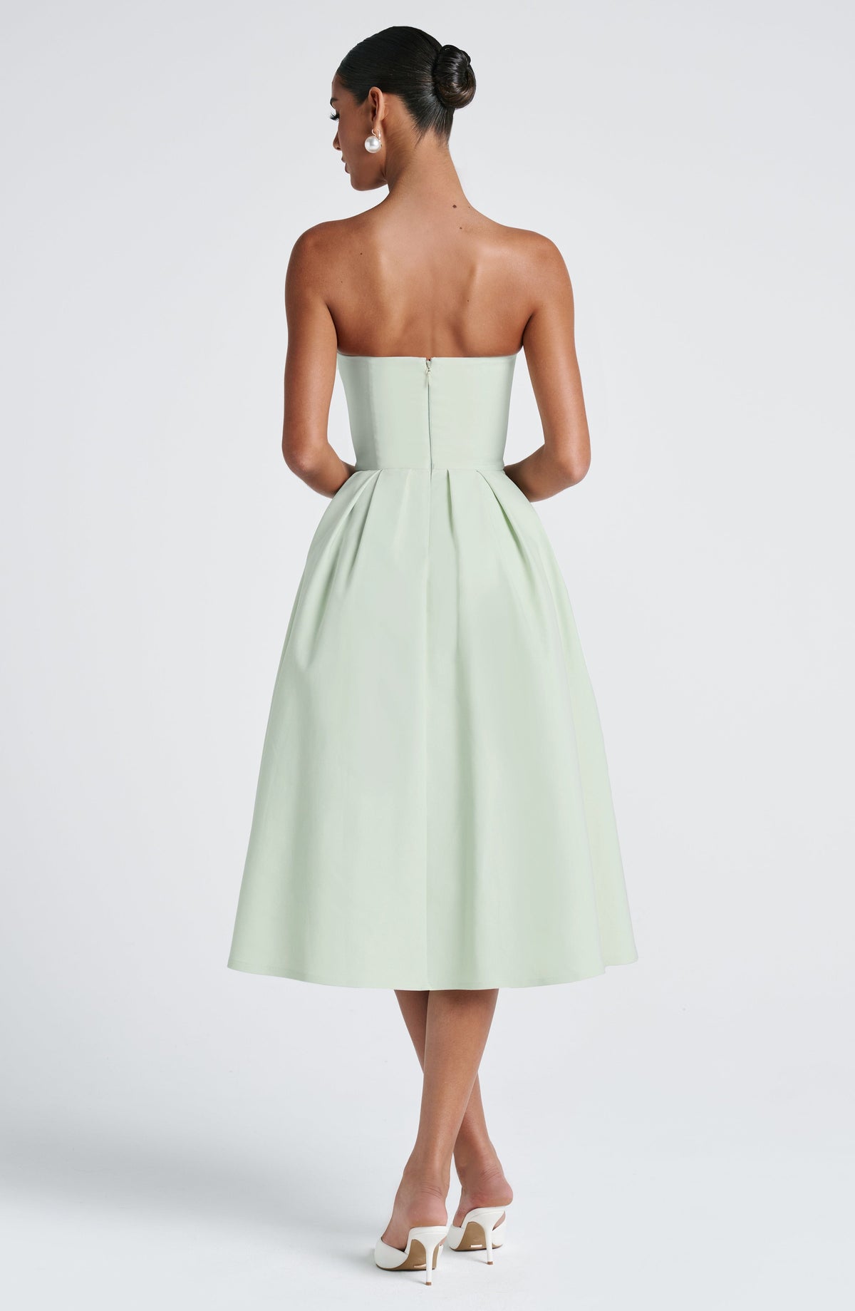 Edith Polka Dot Midi Dress Mint 3