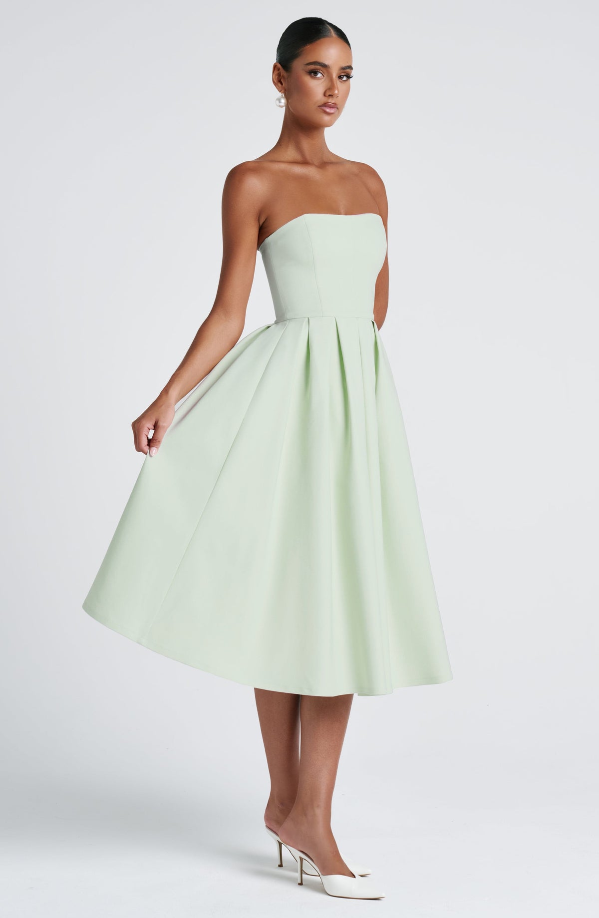 Edith Polka Dot Midi Dress Mint 4