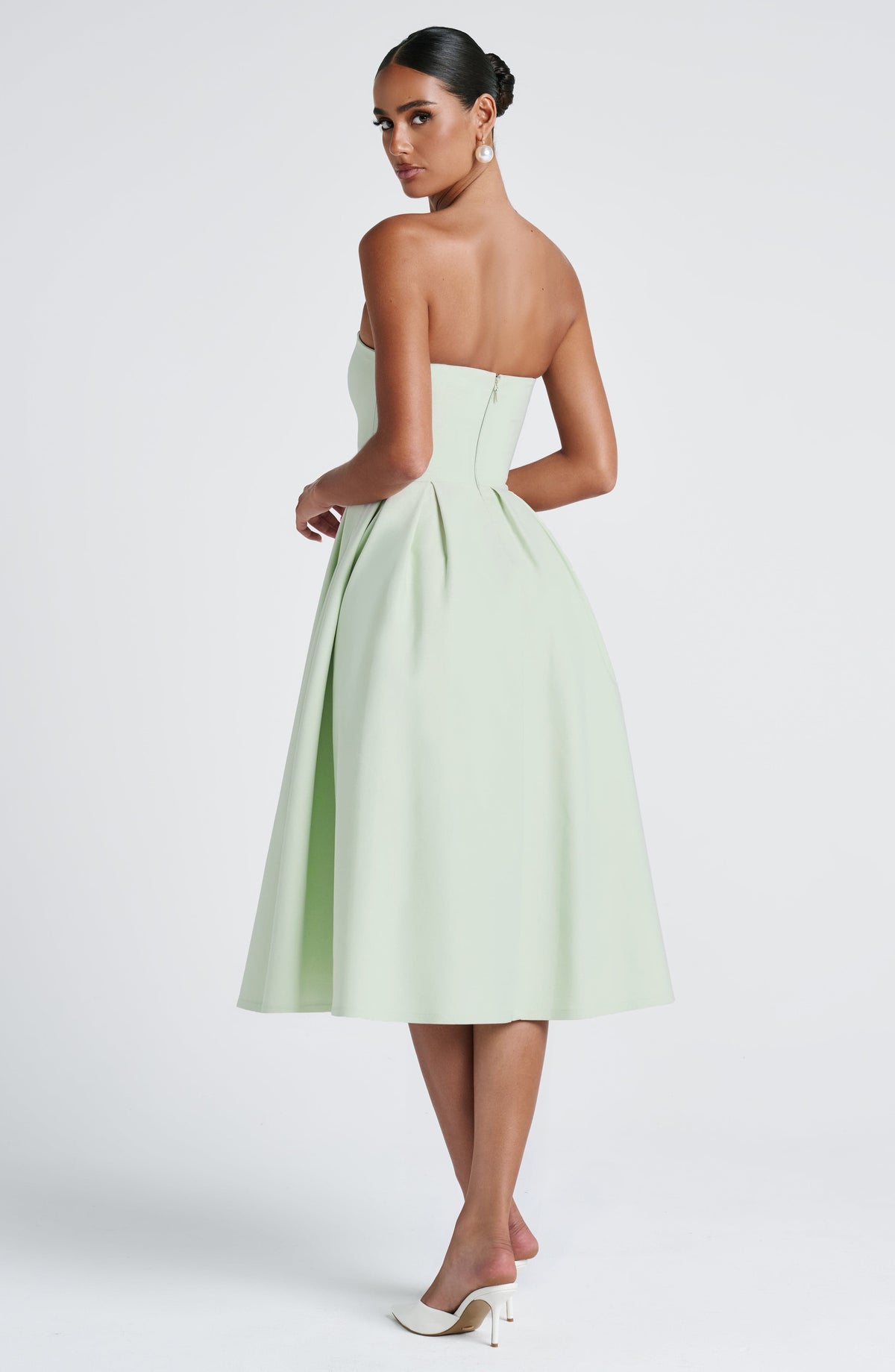 Edith Polka Dot Midi Dress Mint 9