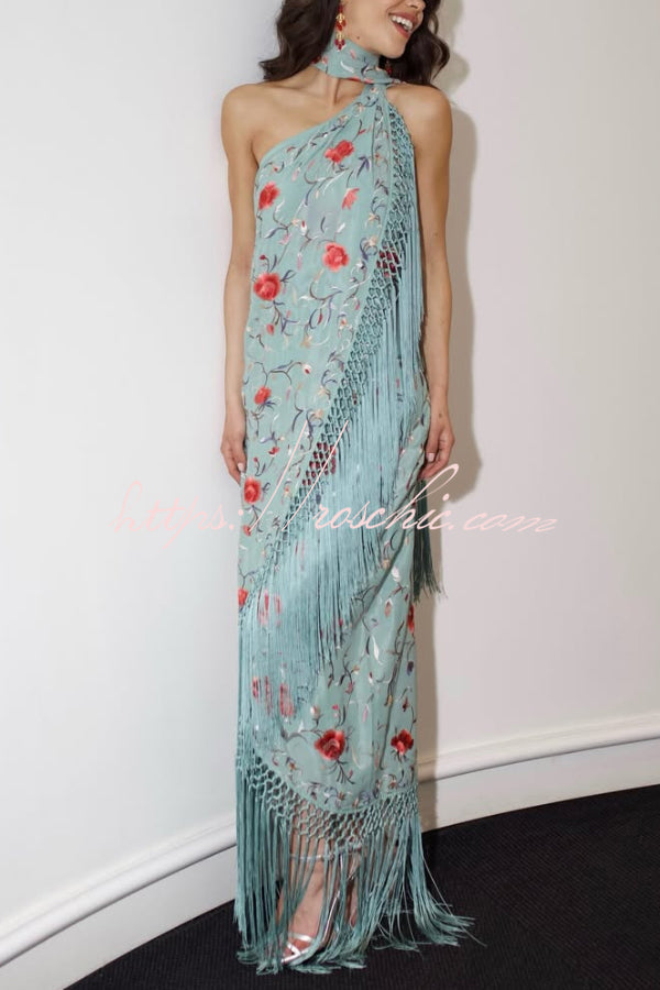 Ophelia Floral Halter Maxi Dress Multicolor 1